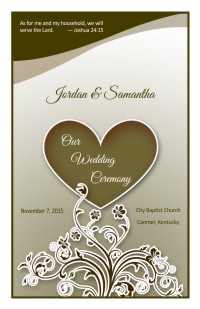 Wedding Program Cover Template 9E - Version 3
